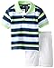Nautica Baby-Boys Infant 2 Piece Multi Stripe Polo with Drawstring Short