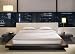 Modloft Worth Low Profile Wenge Platform Leather Headboard & 2 Nightstands Set