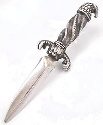 German Eagle Talon Dagger Sword Pewter Pendant Necklace