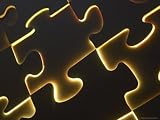 Black Puzzle with Yellow Light Shining Through the Cracks Sports Photographic Poster Print, 32x24