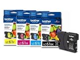 4 Pack Brother Oem Lc61bks Lc61cs Lc61ys Lc61ms for Brother Mfc-290c, Mfc-490cw, Mfc-5490cn, Mfc-5890cn, Mfc-6490cw Sold By Best Source Office Supplies