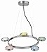 Lite Source LS-18745MULTI Sherbet 5-Lite Ceiling Lamp, Polished Steel with Multi Glass Shade