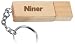 Engraved Wooden USB Flash Drive 8 GB with chain - Engraved name Niner