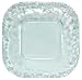 Spanish Recycled Textured Glass Square Serving Platter 13.5"D