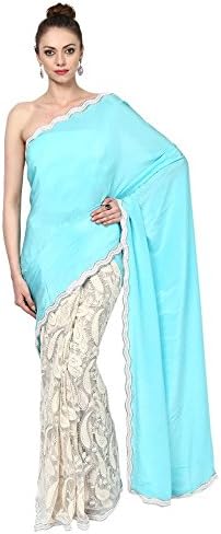 Sandhya Mohata designer wear chantilly lace half half sari by Kimaya