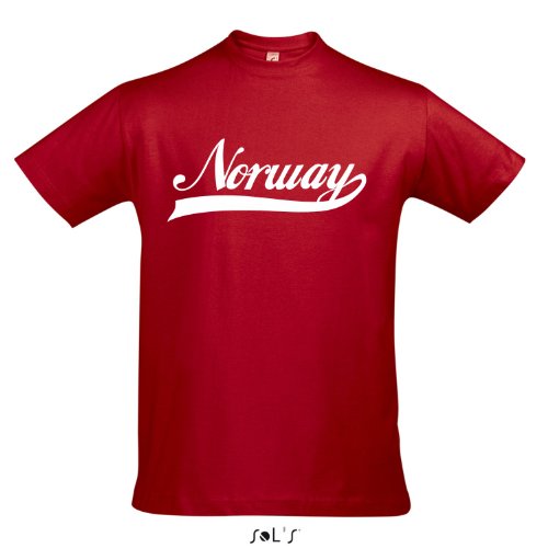 T-Shirt – Norway Oldschool Norwegen LÄNDERSHIRT EM / WM FAN Trikot S-XXL , Red – weiß , M