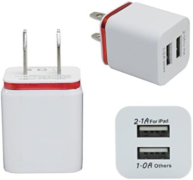 Dual USB Wall Charger Power Adapter for iPhone 5 5S iPhone 6 iPhone 6 Plus (1PCS, Red)