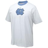 Nike North Carolina Tar Heels White Contrast Neck Logo T-shirt