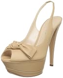 Casadei Women's 6400 Triple Platform Leather Slingback Pump,Tan,37.5 EU (US Women's 7.5 M)
