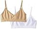 Maidenform Girl Big Girls' Slim Seamfree Crop Bra (Pack of 2), Nude/White, Medium