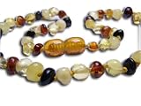 Genuine Baltic Amber Baby Teething Necklace - Multi Colored Round
