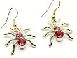Pink Crystal Spider Design Crystal Studs Earrings - Pink