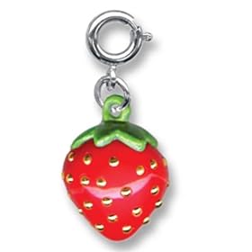 CHARM IT!� 3d Red and Green Strawberry Fruit Charm with Gold Seeds (658)
