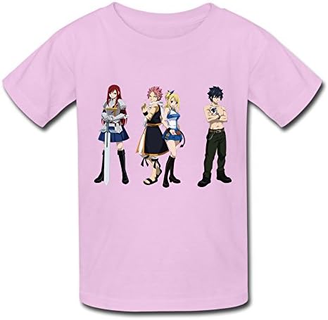 QDJT Youth Fairy Tail Kids Boys And Girls T-Shirt - XS Pink