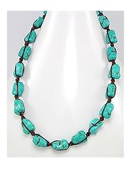 Cotton Waxed Thread Turquoise Necklace