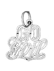 Dazzlers Solid 14 karats Gold Go Girl Charm Pendant available in three colors from jewelsberry (weights: 0.6 grams only)