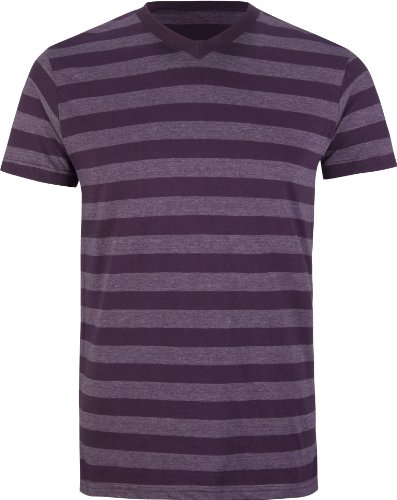 BLUE CROWN Rugby Stripe Mens V-Neck T-Shirt BLUE CROWN Rugby Stripe Mens V-Neck T-Shirt