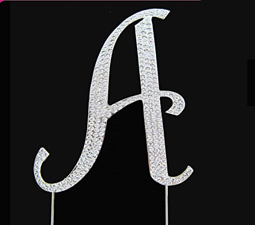 Rhinestone Cake Topper Letter A