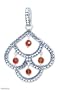 Carnelian pendant, 'Peacock Plumes' 1.5" W 2.2" L