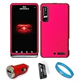 Hot Pink 2 Piece Protective Snap-On Hard Case Cover for Motorola Droid 3 Ve ....