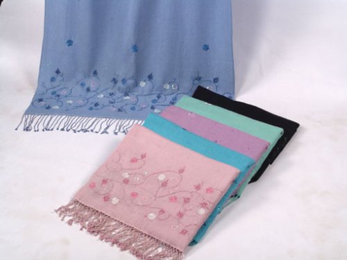 BEADED (PASHMINA SHAWL) from Cashmere Pashmina Group (POWDER PINK)