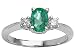 Jewelry : 0.95 cts Genuine Oval Emerald and Diamond Engagement Ring - 14kt White or Yellow Gold