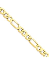 5.25mm, 14 Karat Yellow Gold, Flat Figaro Chain - 8 inch