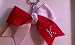 RED & White Cheer Bow Keychain with Custom Initial