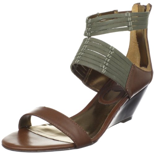 Charles by Charles David Womens Flare Wedge Sandal,Cognac/Khaki,6.5 M US