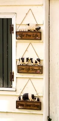 3 Assorted Farm Animals Plaques