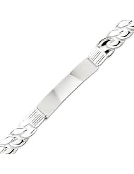 Sterling Silver ID Curb Link Bracelet - 8 Inch