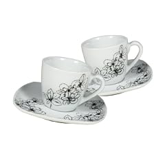 Arte Viva 111394 Espressoset Tosca , 12-teilig (6 Personen), Porzellan, eckig, schwarz, Design by Emilio Bilinni