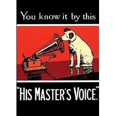 Magnet Blech-Schild His Masters Voice - schwarz