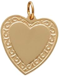 Rembrandt Charms Filigree Heart Disc Charm