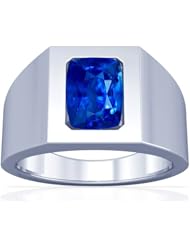Platinum Cushion Cut Blue Sapphire Solitaire Ring