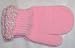 One Size Pink Magic Mitten Trimmed By Hand Crochet with Chenille Cuff for Infants 0-24 Months