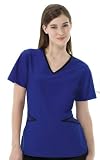 Dickies Mod V-Neck Scrub Top with Contrast Neckline (XS-2X) in Assorted Colors.