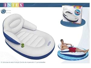 Intex - Colchoneta sillón con respaldo Comfy Cool, 173 x 117 cm