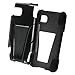 HRWireless T-Stand Kickstand Hybrid Double Layer Cover Case for LG LS720 - Retail Packaging - Black/Black