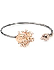 Borgioni Medusa and Snake Rose Gold Accent Open Cuff Bracelet