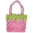 Large Bow Bucket Purse - AppleGreen/HotPink