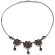 Necklace for Girlfriend Silver Amethyst Jewelry 16.5 inches
