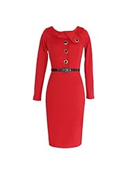 Elbow Length Sleeves Belted  Dress