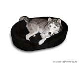 Dog Bed King Cuddler American Made Large Black Fur Pet Bed. Outside Dim. 33x23x7". Inside Dim. 30x20x7". Removable Washable Cover.