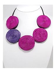 Mixed Colors Flower Cotton Waxed Thread Necklace