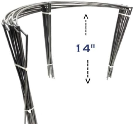 10 Pack - 14" Tall Thick, Heavy Duty (0.2" Thick) Smart opened Half Ring (14" Tall &amp; 17.5" Wide &amp; 1 Half Ring ) Grow Tomato Cage, Plant Support, Trellis (Silver)
