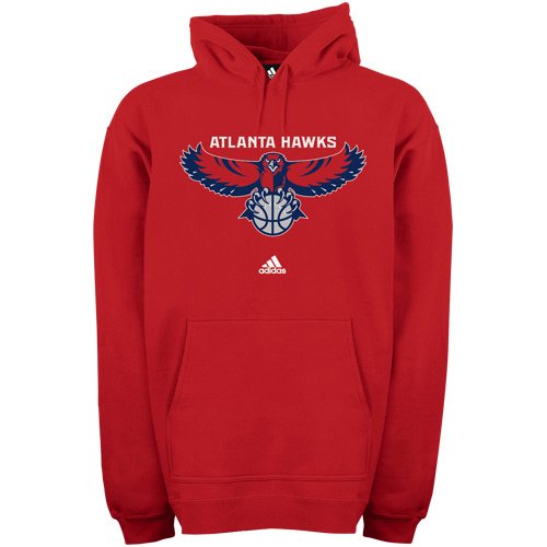 NBA adidas Atlanta Hawks Red Full Primary Logo Pullover Hoodie Sweatshirt (Small)