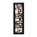 Adeco PF0539 6-Opening Decorative Black Wood Wall Hanging Divided Photo Frames, 4 by 6
