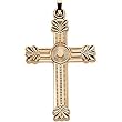 14K Yellow Gold Cross Pendant - 38.00x27.00mm
