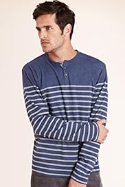 North Coast Henley Neck Striped T Shirt